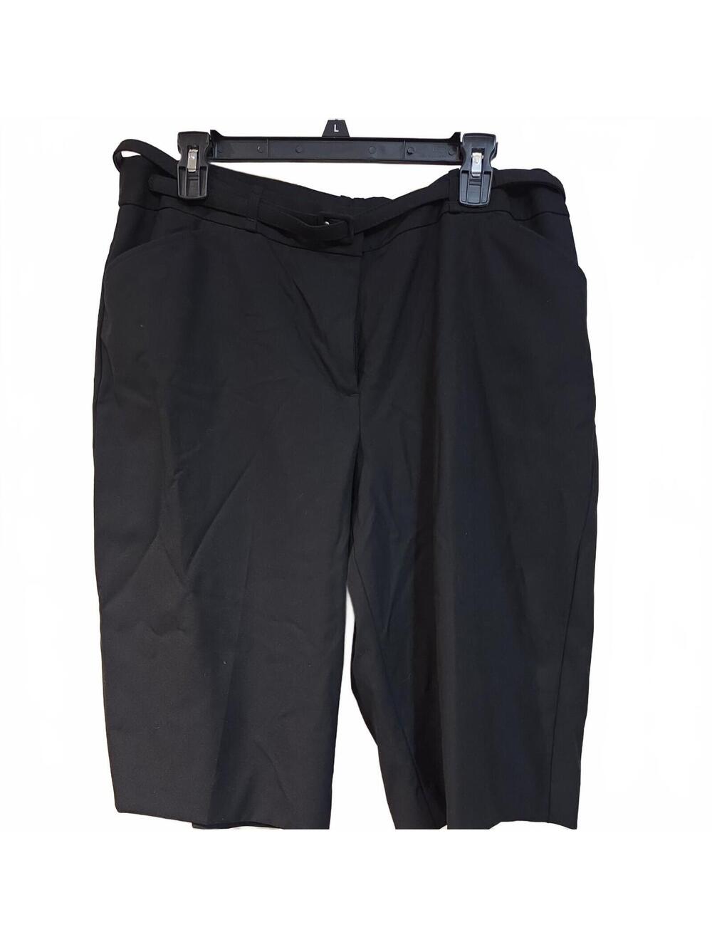 Worthington Women's Bermuda Stretch Dress Shorts Black Size 16 Inseam 13 1/2”